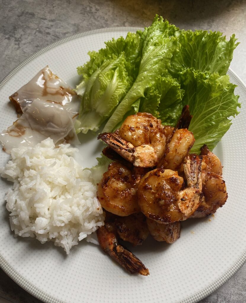 grilled kimchi shrimp