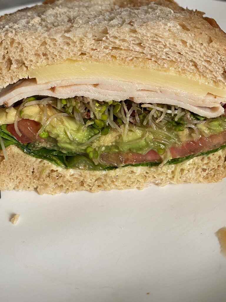turkey veggie-packed sandwich